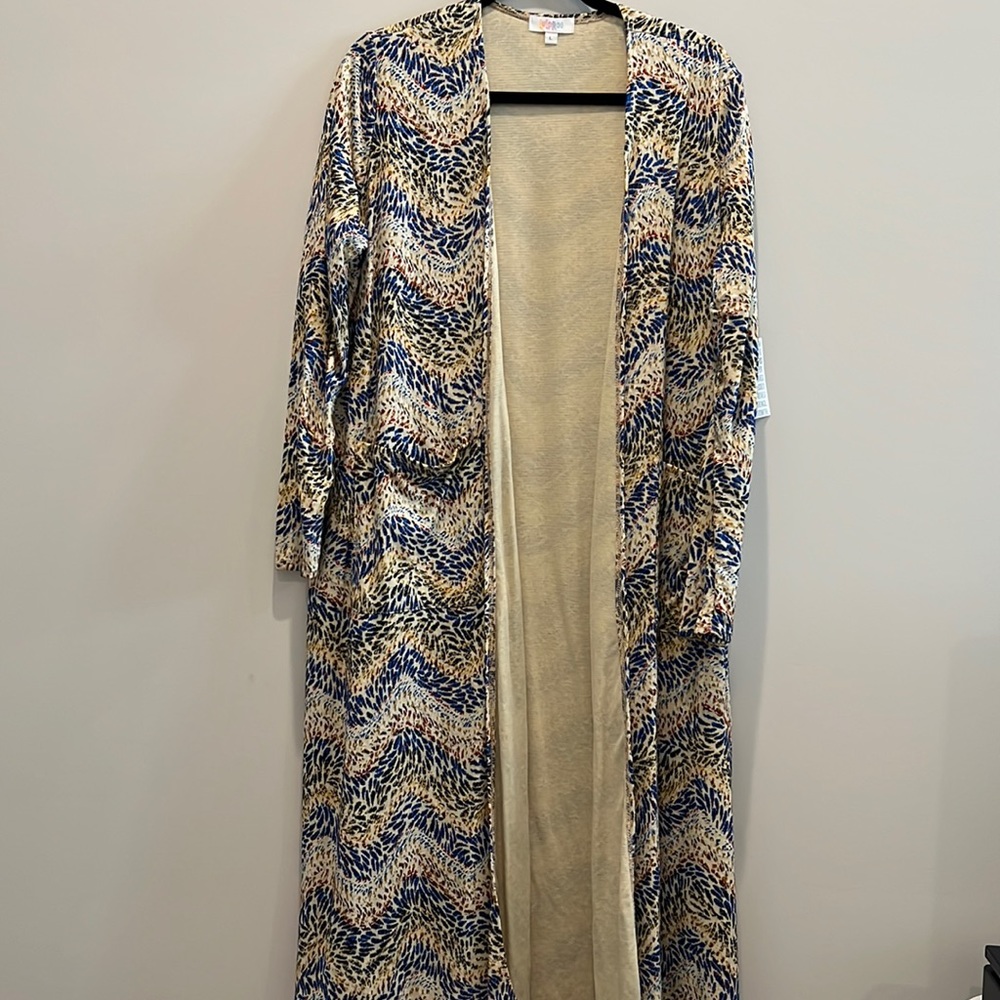 Lularoe Sarah colorful animal print duster cardigan nwt large